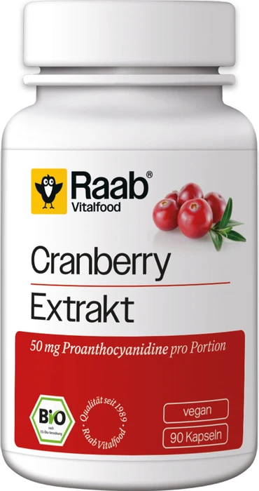 Raab Vitalfood Bio Cranberry Forte Kapseln, 90 Stück
