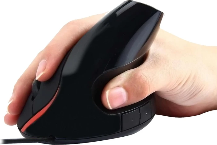 Ewent Verical Ergonomic Mouse schwarz/rot, USB