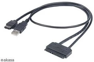 Akasa Flexstor eSATA Kabel, SATA 3Gb/s auf USB/eSATA Y-Kabel
