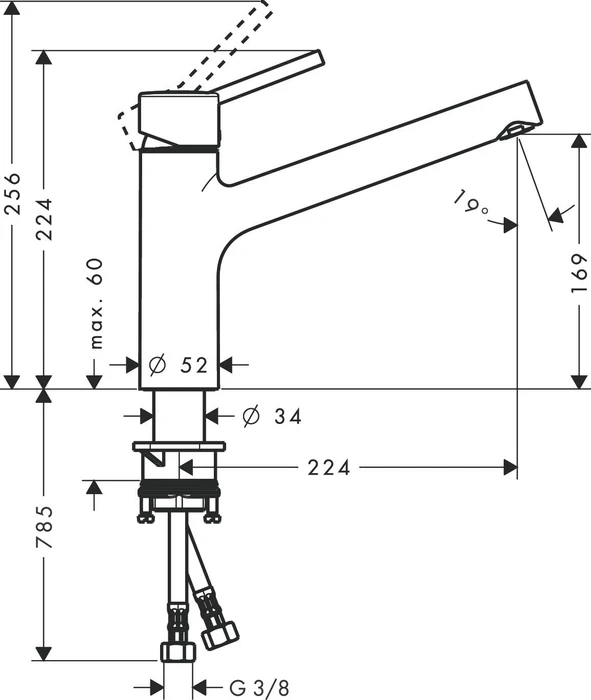 Hansgrohe Talis M52 170 1jet HD