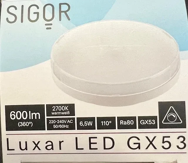 Sigor LED Disc Luxar GX53 6.5W/827 dimmbar