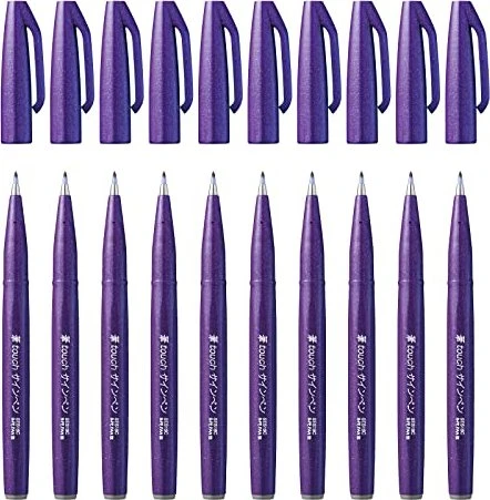Pentel Brush Sign Pen SES15C violett, 10er-Pack