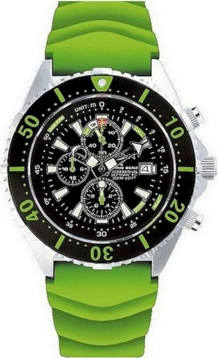 Chris Benz Depthmeter Chronograph 300m Taucheruhr kaimangrün/grün