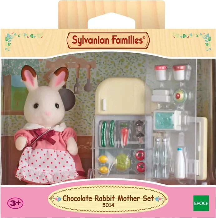 Epoch Sylvanian Families - Sets mit Figuren und Möbeln - Schokoladenhasen Mutter mit Kühlschrank
