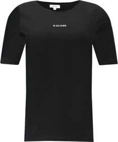 s.Oliver Logo-Print T-Shirt kurzarm schwarz (Damen)