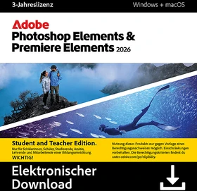 Adobe Photoshop Elements 2026 und Premiere Elements 2026, 3 Jahre, EDU, ESD (multilingual) (PC/MAC) (30013418)