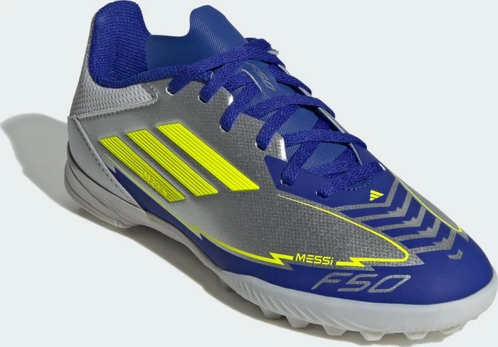adidas F50 League Messi TF silver metallic/solar yellow/lucid blue (Junior)