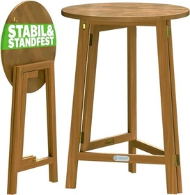 Casaria Akazienholz Stehtisch 80cm natur