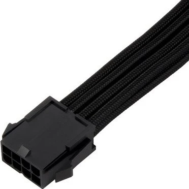 SilverStone PP07E Serie P07E-PCIB, 6/8-Pin PCIe Verlängerungskabel, 300mm, sleeved schwarz