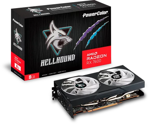 PowerColor Hellhound Radeon RX 7600, 8GB GDDR6, HDMI, 3x DP