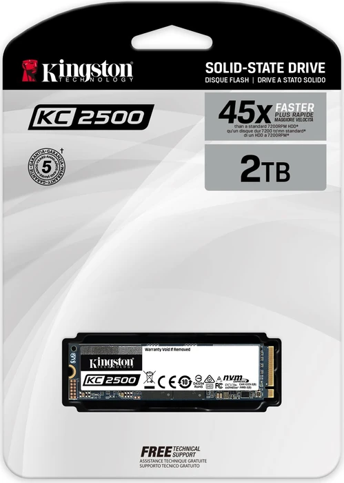 Kingston KC2500 NVMe PCIe SSD 2TB, M.2 2280 / M-Key / PCIe 3.0 x4