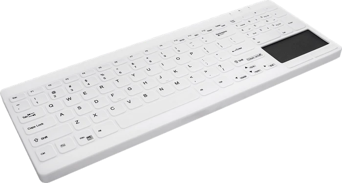 Contour Design Active Key desinfizierbare Tastatur mit Nummernfeld und Touchpad, vollversiegelt, weiß, USB, ND
