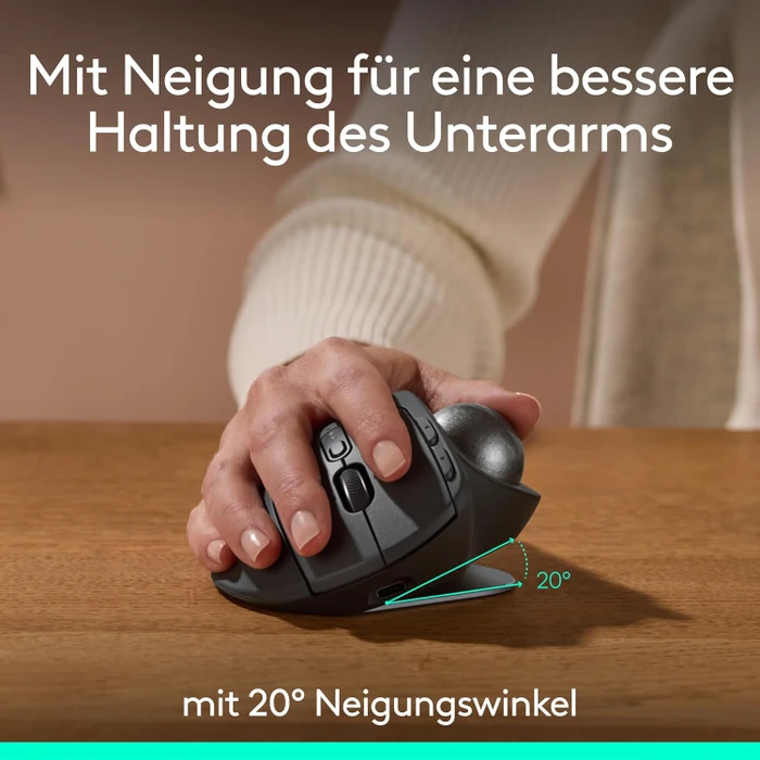 Logitech MX Ergo S Advanced Wireless Trackball, schwarz, Logi Bolt, Bluetooth
