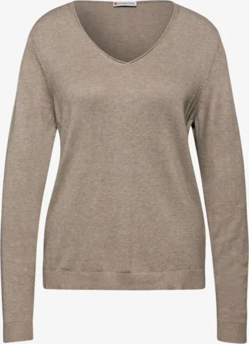 Street One V-Neck Pullover mocha dream mel. (Damen)