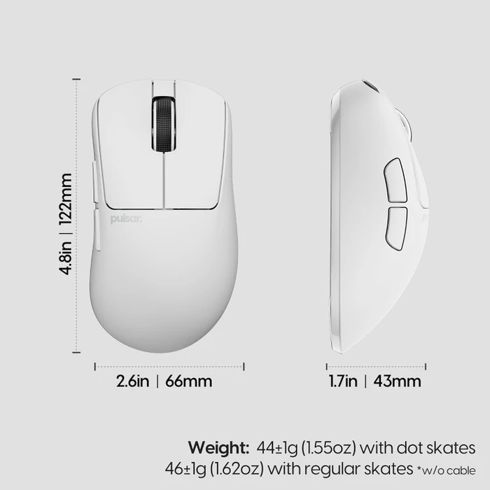 Pulsar Gaming Gears Xlite CL CrazyLight Medium Wireless weiß, USB
