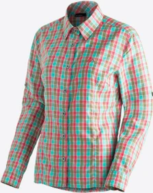 Maier Sports Nanni Hemd langarm green lightblue/red check (Damen)