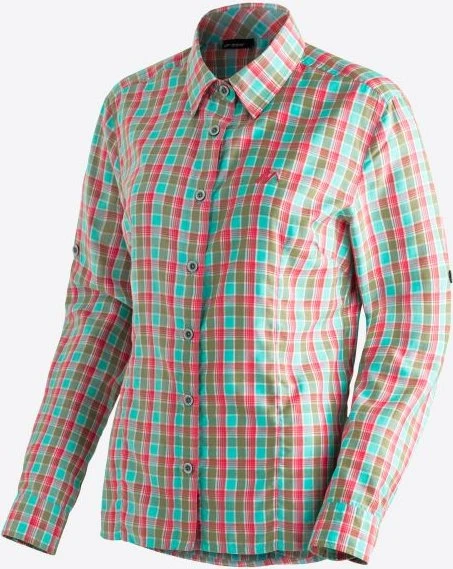 Maier Sports Nanni Hemd langarm green lightblue/red check (Damen)