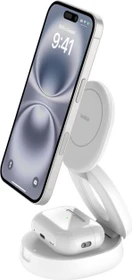 Belkin BoostCharge Magnetische 2-in-1-Ladestation mit Qi2 (15 W) weiß (WIZ035kqWH)