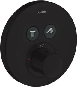 Hansgrohe Axor ShowerSelect rund Thermostat mit 2 Ventilen mattschwarz