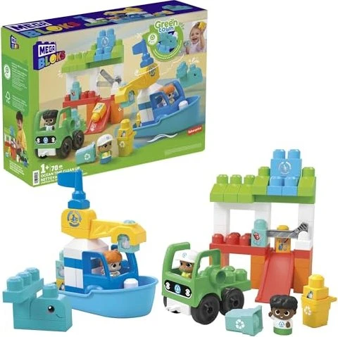 Mattel Mega Bloks Green Town Ozean-Reinigungsteam
