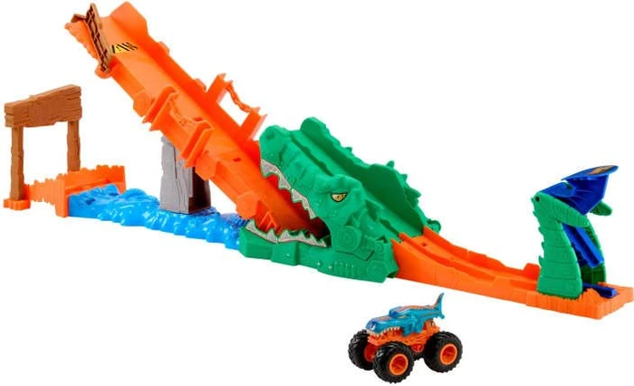 Mattel Hot Wheels Monster Trucks Crocodile Crash Challenge