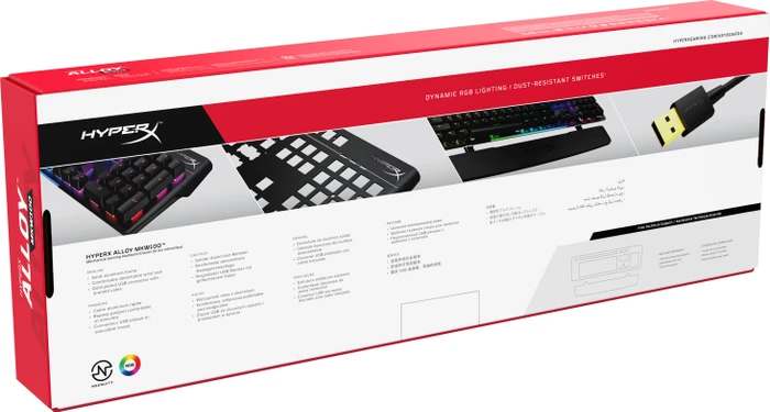 HP HyperX Alloy MKW100, LEDs RGB, TTC RED, USB, US