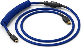 Glorious Coiled Cable USB-C auf USB-A, Tastaturkabel (Spiral-Textilkabel), 1.37m, Cobalt Blue