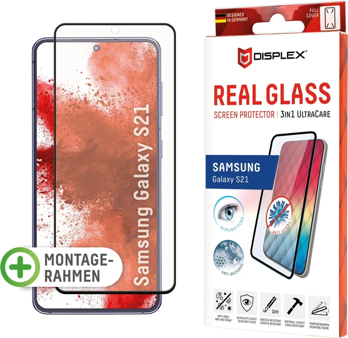 Displex 3in1 UltraCare Real Glass für Samsung Galaxy S21 schwarz