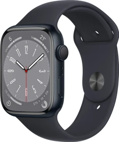Apple Watch Series 8 (GPS) 45mm Aluminium Mitternacht mit Sportarmband Mitternacht