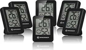 Bresser Temeo Hygro Indikator Temperaturstation schwarz, digital, 6 Stück