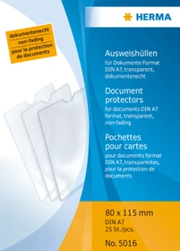 Herma Ausweishülle 80x115mm für Dokumente, A7, transparent, 25er-Pack