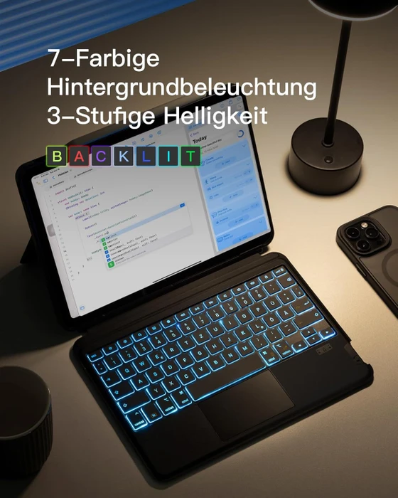 Inateck Abnehmbare Tastatur für iPad Air 4/iPad Air 5/iPad Air 6/iPad Pro 11", schwarz, DE