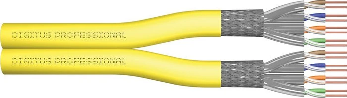 Digitus Professional Twisted-Pair Duplex Verlegekabel Dca, Cat7a, S/FTP, ohne Stecker, 100m, gelb