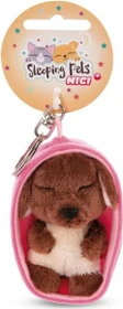 Nici Sleeping Pets Hund Schlüsselanhänger 8cm braun