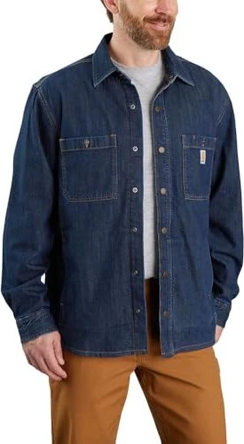 Carhartt Relaxed Fit Denim Fleece Lined Snap-Front Hemd langarm glacier (Herren)