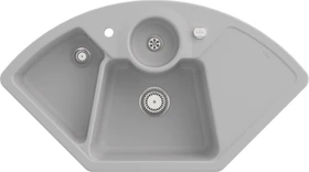 Villeroy & Boch Solo Eck Einbau Becken mittig mit Ablauffernbedienung steam