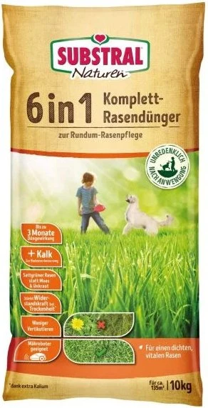 Evergreen Garden Care Substral Naturen 6in1 Komplett-Rasendünger, 10kg
