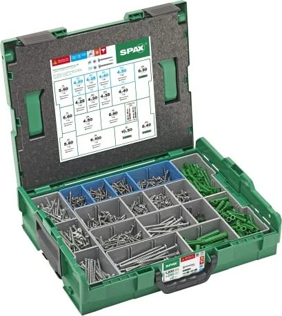 Spax WIROX Elektriker Montagekoffer groß Schrauben-Sortiment inkl. L-Boxx, 1464 Stück