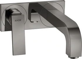 Hansgrohe Axor Citterio 2-Loch Waschbeckenarmatur mit Hebelgriffen und Platte 220mm polished black chrome