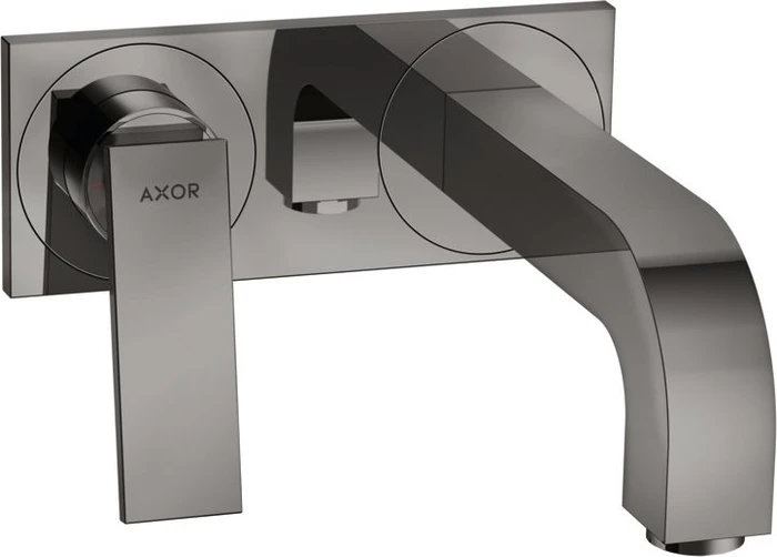 Hansgrohe Axor Citterio 2-Loch Waschbeckenarmatur mit Hebelgriffen und Platte 220mm polished black chrome