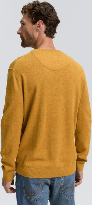 Tom Tailor Basic Baumwolle Strickpullover mustard melange (Herren)