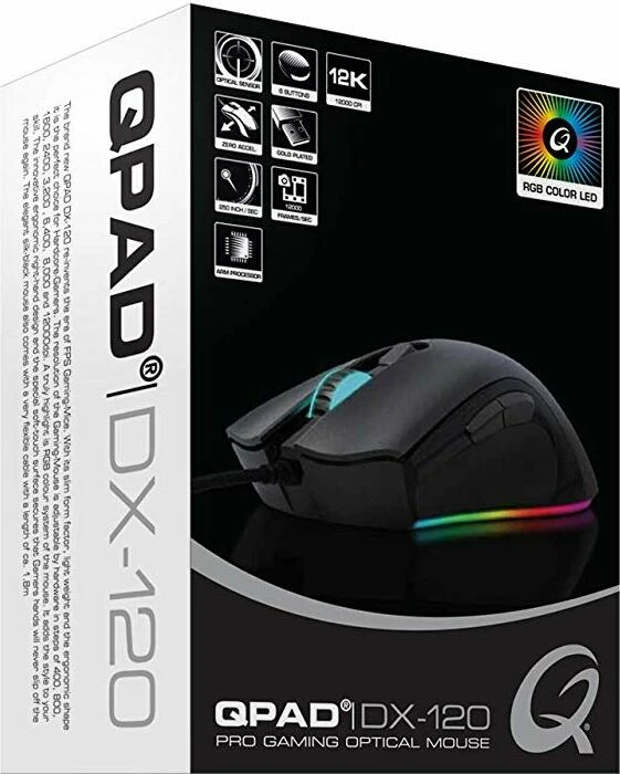 QPAD DX-120 RGB Gaming Mouse, USB