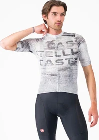 Castelli Stratus Logo Trikot kurzarm white/smoky gray (Herren)