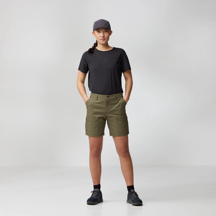 Fjällräven Abisko Hybrid Trail Hose kurz laurel green (Damen)