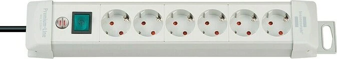 Brennenstuhl Premium-Line, 6-fach, 3m, weiß