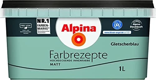 Alpina Farben Farbrezepte Innenfarbe gletscherblau matt, 1l