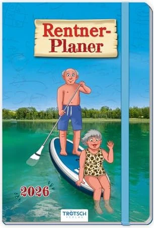 Trötsch Verlag Rentner-Planer Taschenkalender 2026, 100x150mm, schwarz