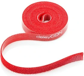 deleyCON Klett-Kabelbinder, 10mm, 2m, rot