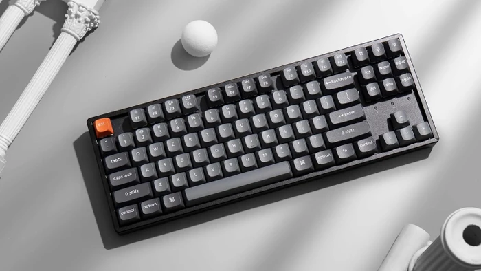 Keychron K8 Max, TKL, schwarz/grau, LEDs weiß, Keychron Super RED, USB/Bluetooth, US