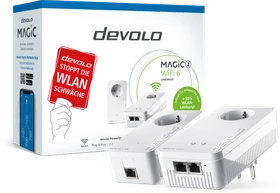 devolo Magic 2 WiFi 6 Starter Kit, Powerline/WLAN-Access Point und Powerline-Adapter Set, 2er-Bundle (8816)